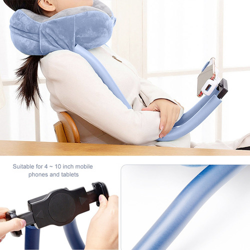 S Almofada De Pescoço Com Suporte Para Telefone,