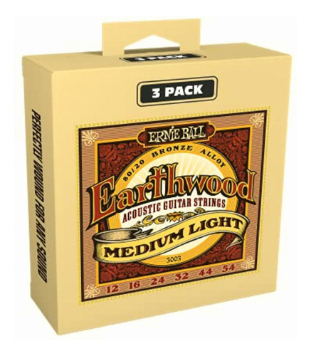 Ernie Ball Earthwood Light 80/20 Juegos De Bronce, .011 