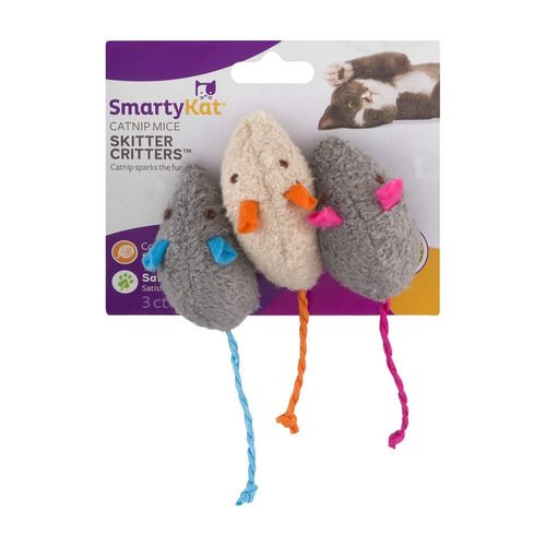 Smartykat® Skitter Bichos Ratones Juego De 3 Catnip Los