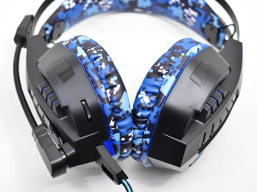 Imagen 6 de 8 de Auricular Gaming Camuflado 7.1 Usb Pc, Software, Mic. Y Leds