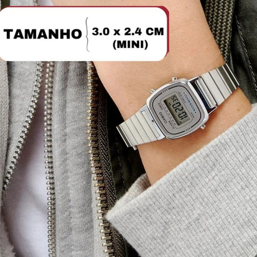 Relógio Casio Feminino Vintage Prata Tamanho Mini Original