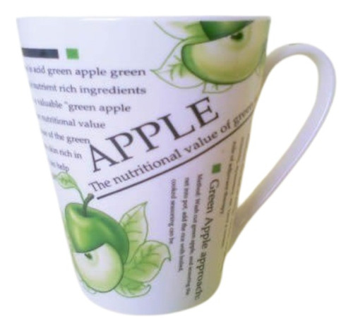 Caneca Maçã Verde Apple Com Dizeres Em Porcelana Novo