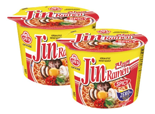 Ottogi Bowl Jin Ramen Spicy 2pzs 110g C/u 