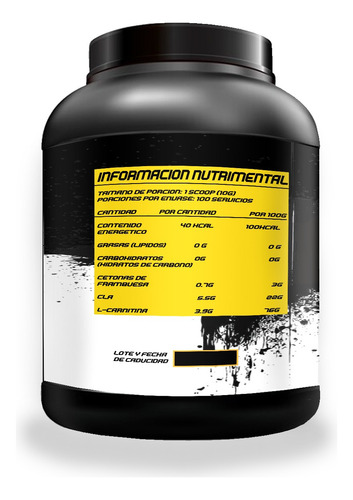 Cla + Carnitina 1kg Guns Suplements 100 Servs Pre Entreno Mora