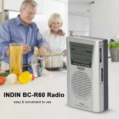 Indin Bc-r60 Am Fm - Radio Portátil De Bolsillo Con Batería