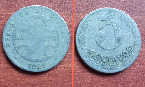 Moneda Lazareto 5 Centavos De 1921.