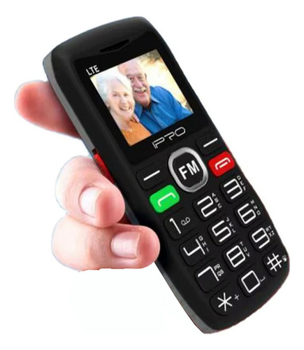 Celular Para Adultos Mayores Botón Pánico Sos Teclas Libre Negro/rojo/verde