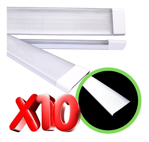 Paquete 10 Lamparas Gabinete Regleta Led 80w 1.20m Potente