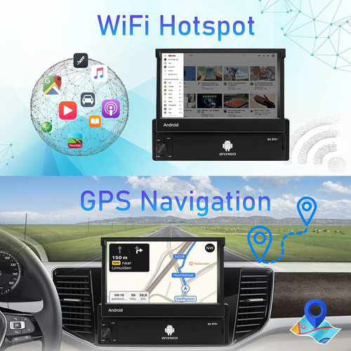 Ccandroid Radio Gps Pantalla Táctil Retráctil De Un Solo Din