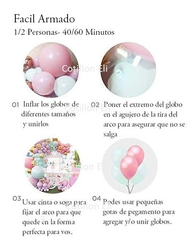 Imagen 4 de 4 de Kit Deco Arco Organico Globos Pastel Piñatas 24 Confetti
