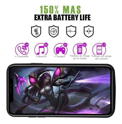 Imagen 3 de 5 de Funda Cargadora Soul Para iPhone 11 Power Case Bateria Extra