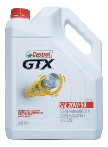 Aceite Mineral Gtx 20w50 4l X4u Castrol