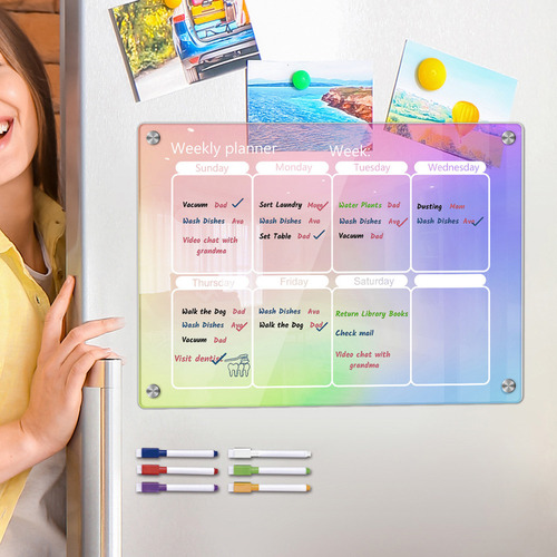 Quadro De Mensagens Plan Memo Com Adesivo De Geladeira Apagá