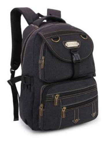 Mochila Notebook Bolsa Escolar Esporte Lona Resistente 8140 Cor Preto (1)