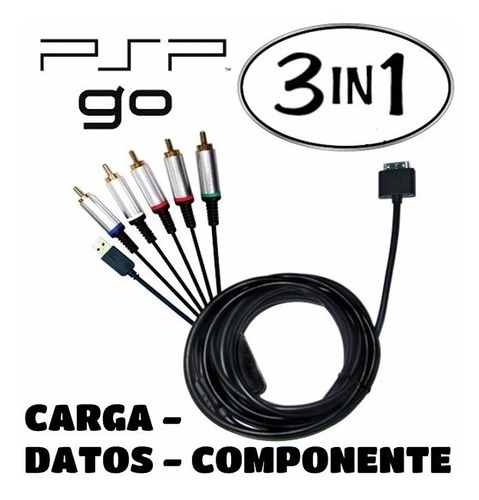 Cable 3 En 1 Para Psp Go Usb Cargador Datos Componente