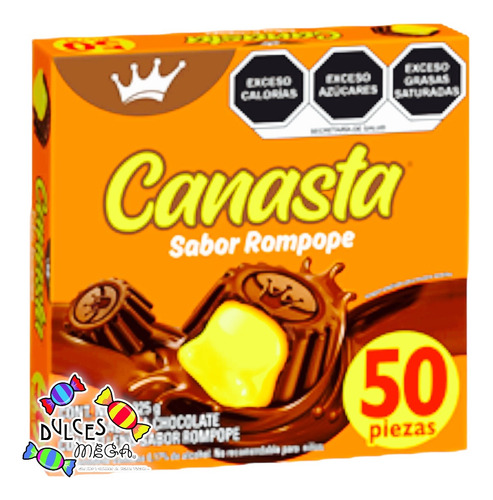La Corona Ricolino Chocolate Canasta Rompope C/50pz-original