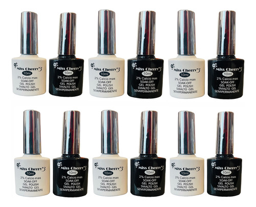 12gel Miss Cherry Semipermanente Blanco Y Negro Calcio 10ml 