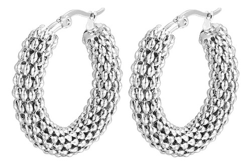 Retro Corn Chain Stainless Steel Earrings Exaggerated Circle