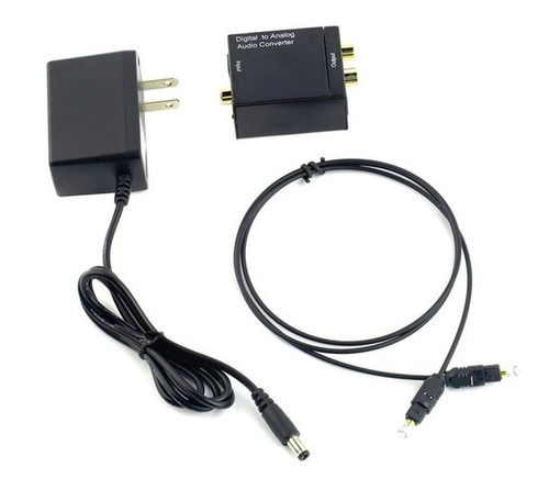 Adaptador Convertidor Audio Óptico A Rca + Cable Optico 1.5m