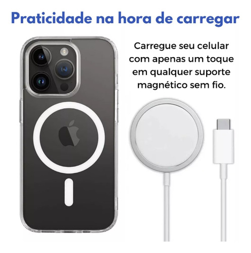 Capa Capinha Indução iPhone Magsafe 11,12,13,14,15,16 Promax