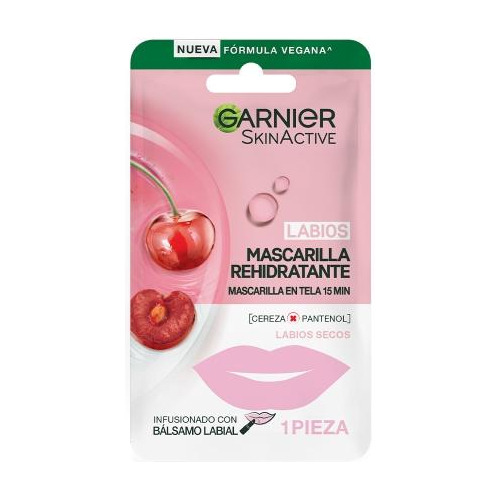 Mascarilla Garnier Hidra Bomb Labios Cereza