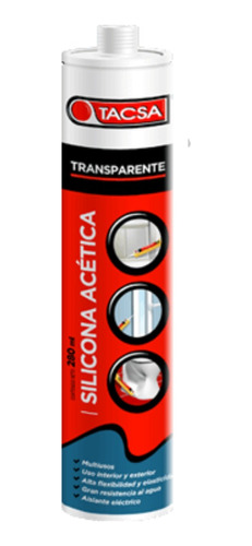 Pack X24 Silicona Acética Transparente Tacsa 280ml