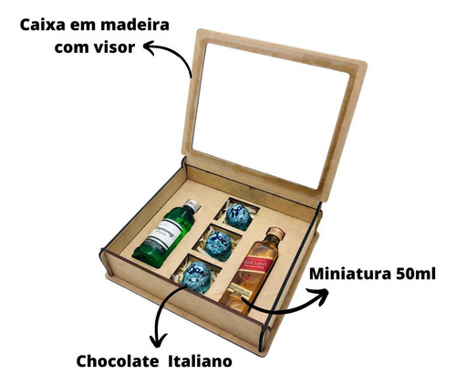 Caixa De Lembrancinha Com Bebida 50ml Tanqueray/red Label -