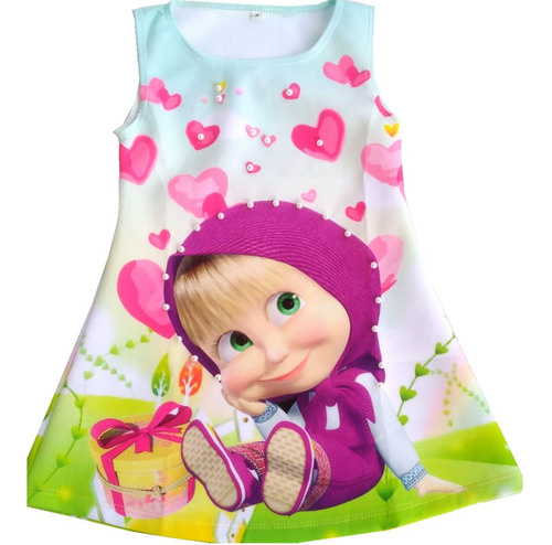 Vestido Para Niñas De Masha Y El Oso - Cs