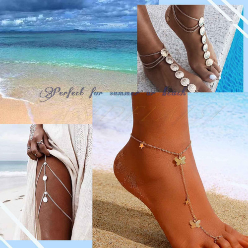 Andelaisi Boho Pulseras De Tobillo Con Cuentas De Semillas,