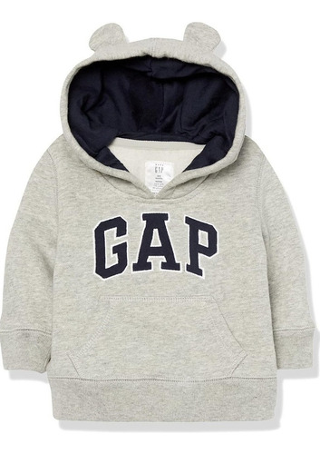 Poleron Gap Gris Con Capucha Tipo Hoodie