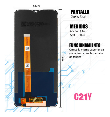 Pantalla Display Táctil Para Oppo Realme C21y Negro