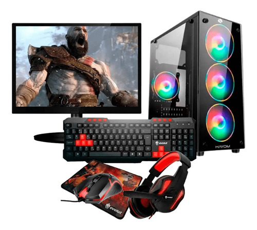 Cpu Gamer I7 16gb Ssd 480gb Placa De Video 4gb +21 Pol+ Kit 