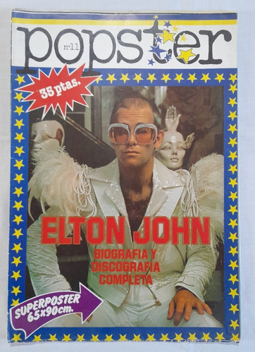 #z Reviposter Popster N° 11 Elton John  60 X 90 Cm Biografia