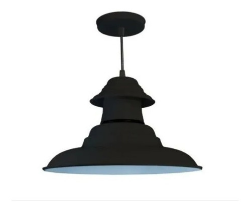 Imagen 1 de 1 de Lampara Colgante Campana Galponera Industrial Negro Apto Led