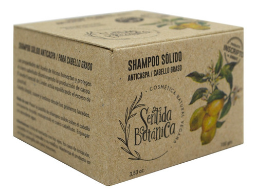 Imagen 2 de 6 de Sentida Botánica Shampoo Solido Cabello Graso 100grs Anticaspa