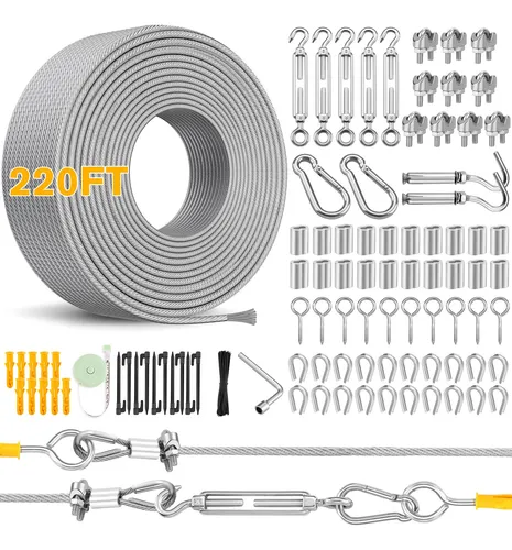 comprar Kit Cuerda Alambre Pie Cable Acero Inoxidable Tensor Para Al