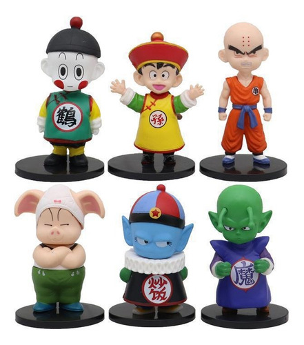 Set Pack De 6 Figura Dragon Ball Krilin Piccolo Chaoz 10cm