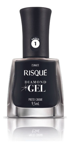 Esmalte Para Uñas Risqué Diamond Gel Preto Caviar