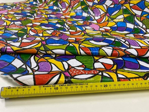 5 Metros - Tecido Pvc Corino Estampado Estampa Romero Brito