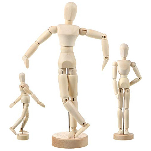 3 Piezas De Maniquí De Artista De Madera Móvil, Maniq...