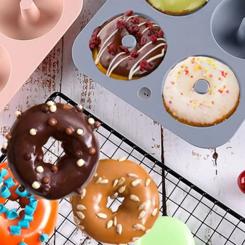Molde Flexible De Silicona Para Donas Pancake Muffins