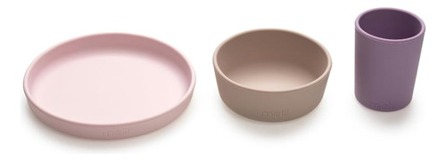 Melii Set: Plato, Tazón Y Taza De Silicona Sin Succión