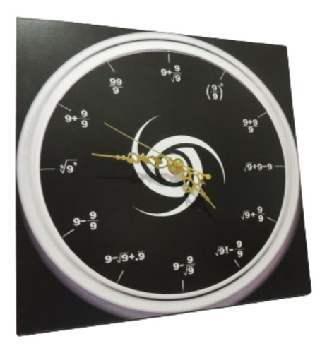 Reloj De Pared Diseño Matematico 25x25 Cm