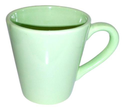 Taza De Cerámica Estampada Pastel Apta Microondas Verde Claro Vivir