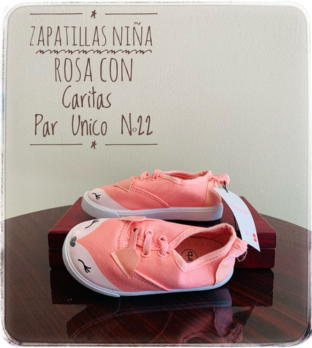 Zapatillas Niña Rosada Con Caritas N°22