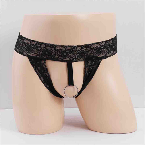 Tanga En Forma De G Con Entrepierna Abierta, Hueco, Encaje T