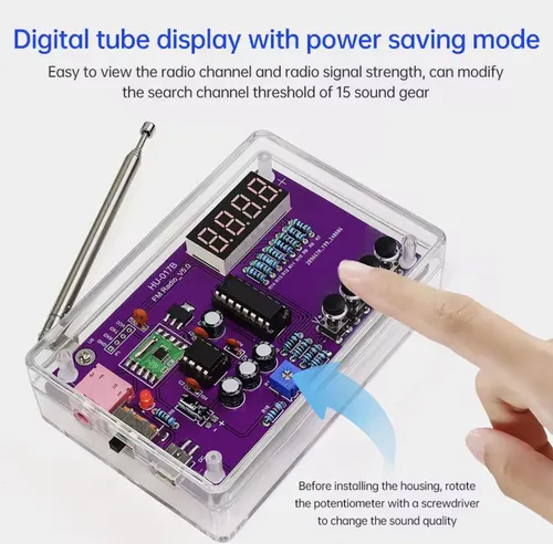 Imagen 1 del producto Kit Electrónico De Radio Fm, Frecuencia Y Pantalla Digital. Azul