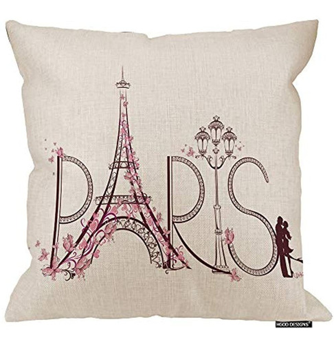 Hgod Designs París Torre Eiffel Funda De Almohada Decorativa