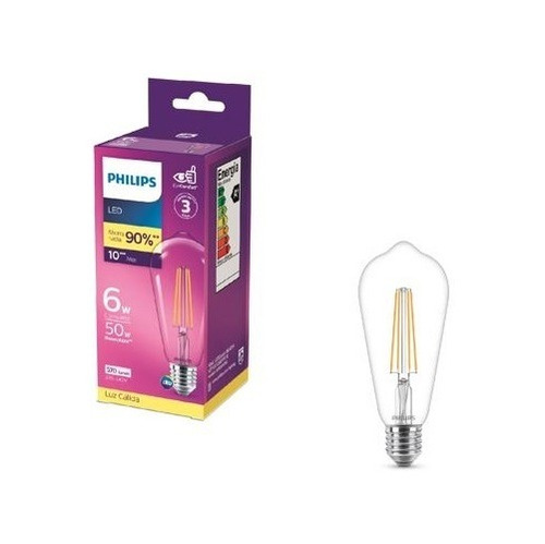 Ampolleta Led Clasica 6w St64 E27 Cristal Calida