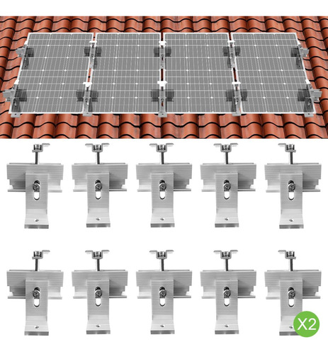 Eco-worthy Kit Sistema Soporte Montaje Panel Solar Techo 1-8